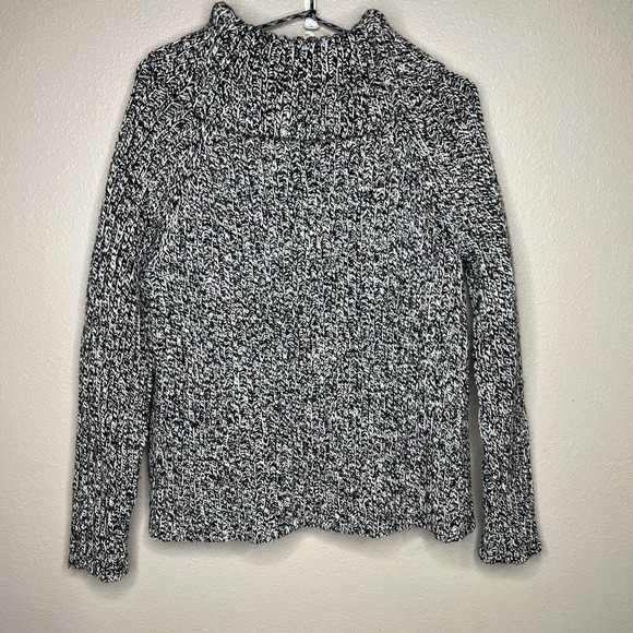 Lauren Ralph Lauren Petite Black & White Lambswool Long Sleeve Sweater Sz PS - Picture 8 of 9